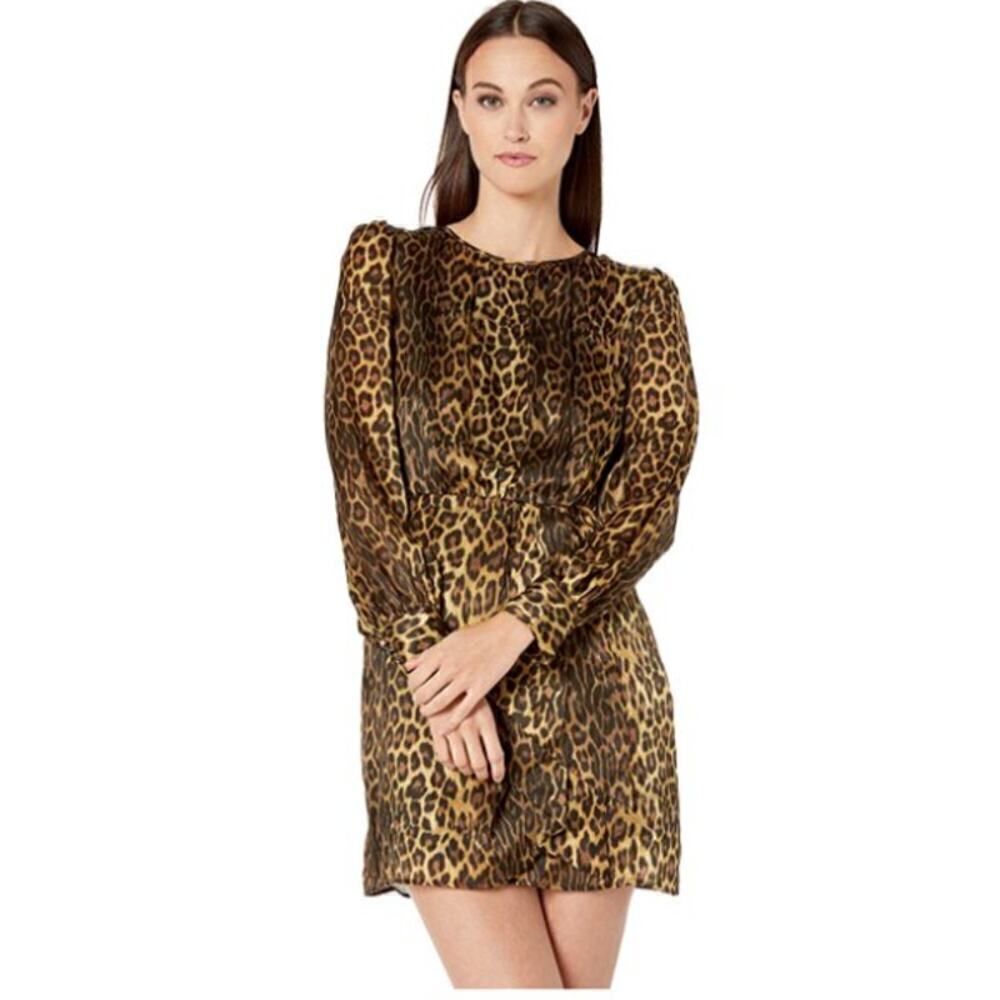 The Kooples Leopard Dress Silk Long Sleeve Mini L